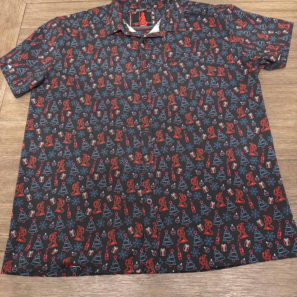 Retro Rifle Shirt Mens 2XL Live Nudes Christmas XXXMas Girls Drinks Stretch